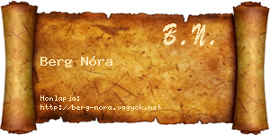 Berg Nóra névjegykártya