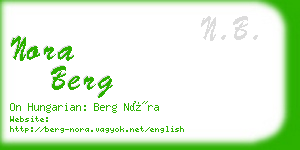 nora berg business card
